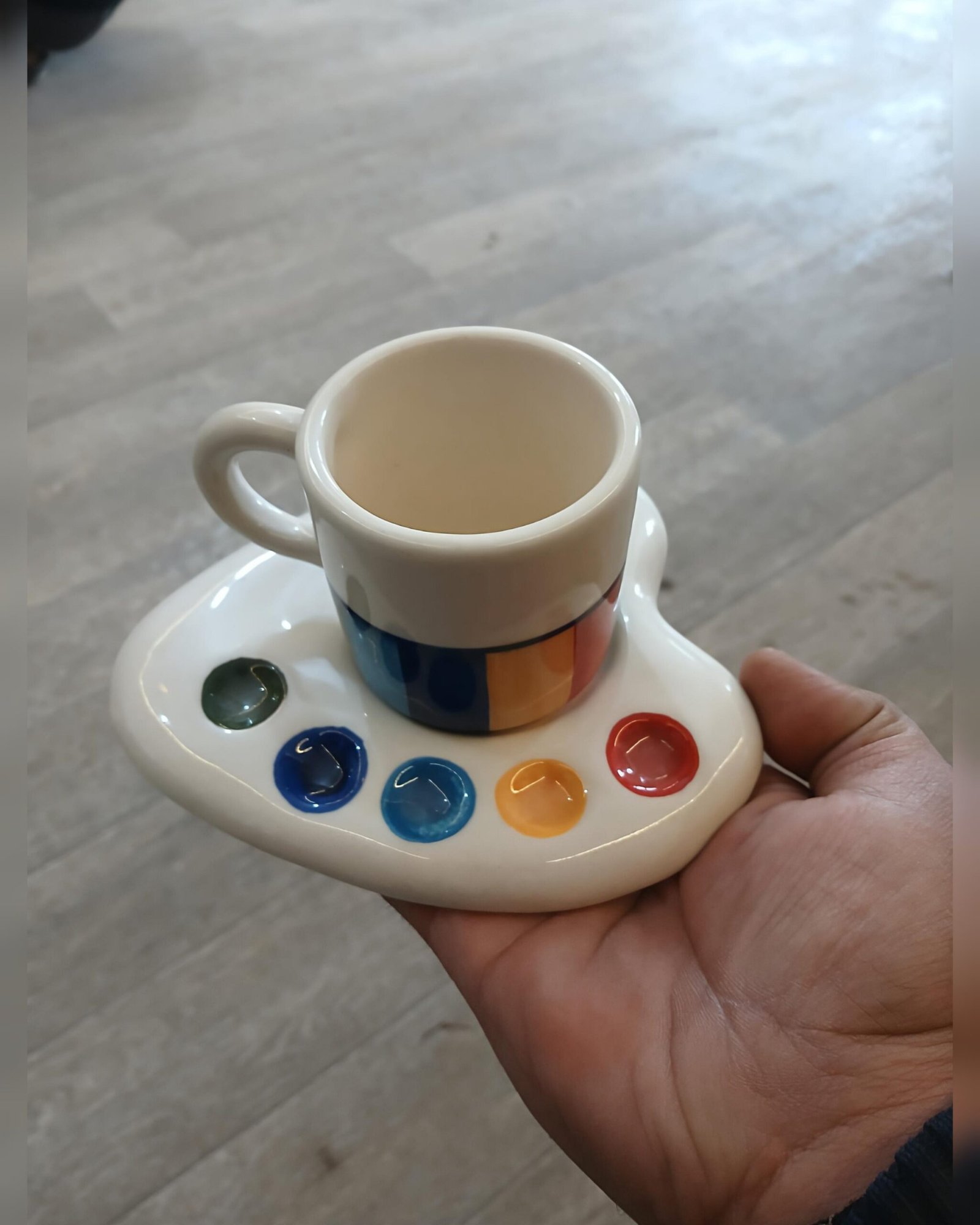 Colour pallete cup & saucer
