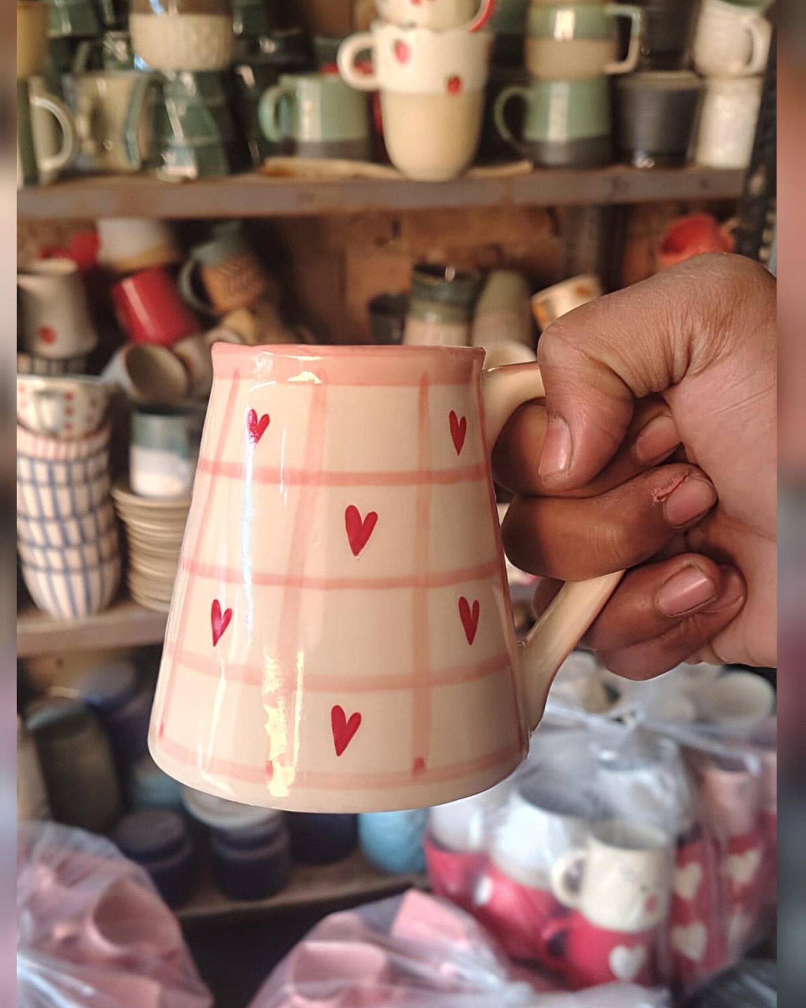 Heart Checkered Mug
